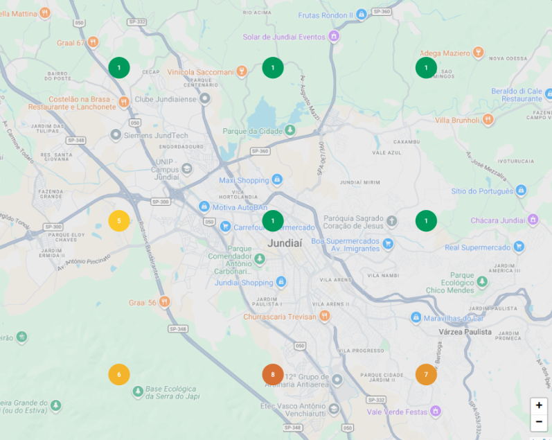 Print do relatório de posição no Maps